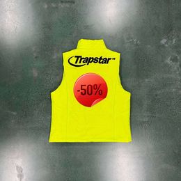 50 off~ Men's Down Parkas Trapstar Fluorescent Yellow American Vest Men's Autumn and Winter Loose Fashion Casual Bread Coat Cotton trend