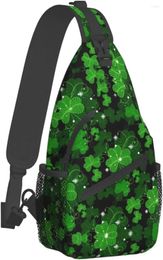 Backpack Fashion Sling Bag Abstract Art Print Crossbody Chest Daypack For Hiking Travel Clover St.patrick Day