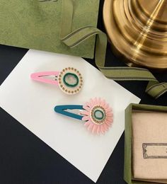 2022 new fashion luxury acrylic Hair Clips Barrettes girls nice personality G letters designer Colourful crystal stone hairpins bra4892053