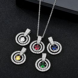 fashion brands round pendant necklace jewelery woman birthday bijoux gift new girls silver plated neck jewelry accessoires gift249H