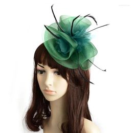 Fascinator Hair Headband With Feather Vintage French Clip Floral Tiaras For Women Headpieces Tovenaar Fascinateur