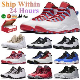 With box men basketball shoes 10s jumpman 10 X mens sneakers Bulls Over Broadway Cement Classic of 2006 Huarache Light Linen Orlando sports trainers 40-47 ogmine