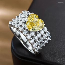 Cluster Rings Valuable Lovers Topaz Diamond Ring Real 925 Sterling Silver Engagement Wedding Band For Women Men Jewellery Gift