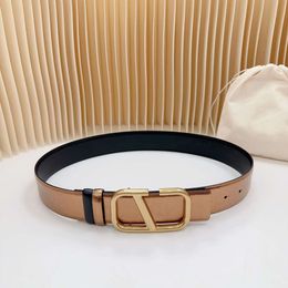 Double Sided Original Cowhide Belt Top Designer Men Belt Fashion Hardware Letter Buckle Women Casual Jeans Accessory Dress Belt Width 4.0cm