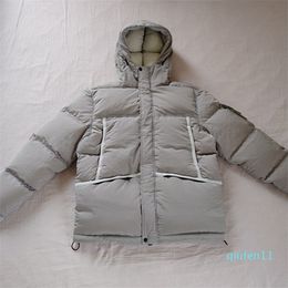 Autumn And Winter Men's Metal Nylon Down Cotton Jacket Warm Insulation Hooded