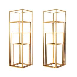 Party Decoration Wedding Arch Gold-Plated Geometric Flower Stand Home Shiny Metal Iron Rectangle Square Frame Backdrop232S