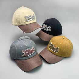 Ball Caps Retro Letter Kpop Easy Matching Men Women Baseball Hats Cotton Color Streetwear Imitation Antler Skin Sport