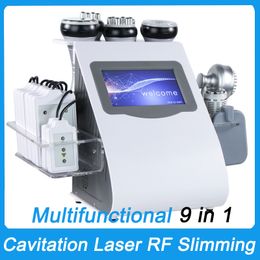 NEW Body Shape Vacuum Ultrasonic 9 in 1 Lipolaser Body Cavitation Slimming Machine EMS Lipo Laser RF Skin Tightening Face Lifting Weight Reduce Beauty Machine
