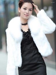 Women's Fur 2023 Black/white Womens Winter Autumn Short Section Faux Jackets Man-made Collar Casual Coats E98