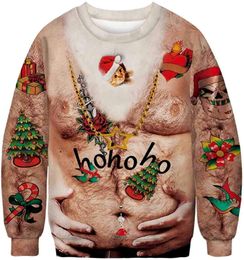3d Sweatshirts Christmas New Year Tie-dye Sweat Mens Crewneck Hoodies Plus Size 005