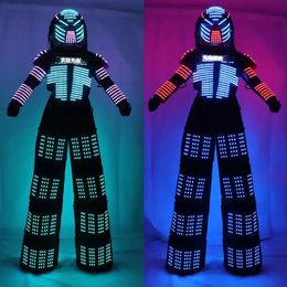 Robot LED Stilts Walker LED Light Robot Costume Clothing Event kryoman Costume led disfraz de robot2869