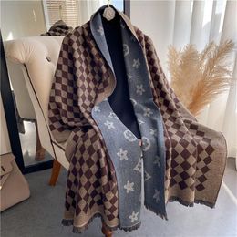 Fashion Winter Unisex Top Cashmere Scarf For Men Women High End Designer Oversized Classic Cheque Big Plaid Shawls and Scarves Scar263o