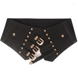 Belts Women Corset Waist Belt Slim Shaping Girdle Chain Rivet Studded Girls Cosplay Party Costume Accessories