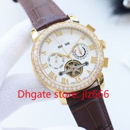 Men's watch mechanical watch luxury design PP fully automatic mechanical movement waterproof tourbillon sapphire mirror, stainless steel dial,qq