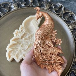 Baking Moulds Peacock Silicone cake mold fondant molds decorating tools chocolate gumpaste soap resin 231215
