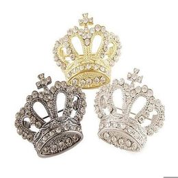 Upscale crown brooch crystal brooch female retro sweater suit shawl pin buckle hijab pins 251o