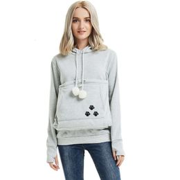 Autumn And Winter Couples Meow Planet People's Meow Planet Show Big Mouth Bag Hoodie Japanese Cat Dog Kangaroo Hoodie AA