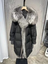 Women's Down Parkas Winter Women Warm Coat 90% Goose Down Jacket Long Real Fox Fur Collar Thick Luxury Outerwear Female Coat Streetwear 231214