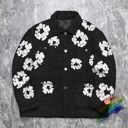 Men's Jackets Heavy Fabric Embroidery Kapok Jacket For Women Men Top Quality Black Coat Clothing T231215