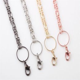 Whole 10PCS lot Mix Colours DIY Alloy Floating Necklace Chain Fit For Glass Living Charms Locket Pendant259I