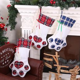 QIFU Pet Dog Christmas Stocking Socks Christmas Gift Bags Presents Package Xmas Tree Ornaments Happy New Year 2020258k