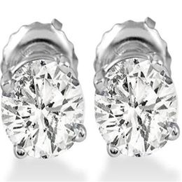 1ct Round Diamond Stud Earrings in 14K White Gold with Screw Backs285O