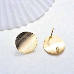 Stud Earrings 6PCS 12MM 24K Gold Colour Plated Brass Jewellery Accessories Round Earing DIY Making Hand Made Findings Component