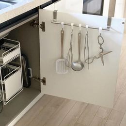 Kitchen Storage Iron Rag Rack Nail-free Cabinet Door Hook Hanging On The Hanger Towel Bar Good Things