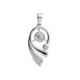 925 Sterling Silver Blank Pendant Settings Base Cubic Zirconia Pearl Findings DIY Jewellery Making 5 Pieces2638