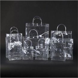 New Fashion PVC Women Clear Bag Transparent Tote Design Cosmetic Shoulder Hangbags Storage Bags for Work Stadium Approved335Q