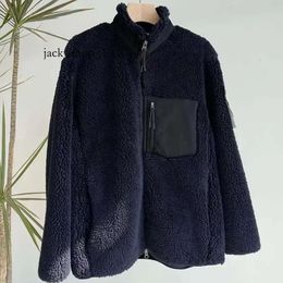 Stones Island Designer Mens Jacket Vintage Lamb Wool Stones Island Jacket Womens Chest Pocket Workwear Stone Jacket Coat Couples Warm 422