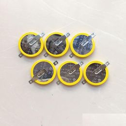 Batteries Cr2025 3V Lithium Battery Coin Cell With Pins Tabs Tal Flat Mounting Type Cr2025-1F2 For Pcb Games 100Pcs Per Lot Drop Del Dhtes