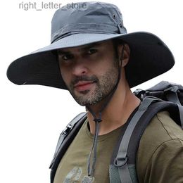 Wide Brim Hats Bucket Hats Summer Waterproof Panama Hat For Women Men UV Protection Sun Hat Breathable Bucket Hat Male Outdoor Wide Brim Hiking Fishing Cap YQ231215