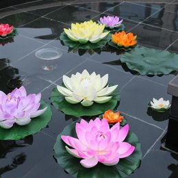 Decorative Flowers & Wreaths 18cm Floating Lotus Artificial Flower Wedding Home Party Decorations DIY Water Lily Mariage Fake Plan239u