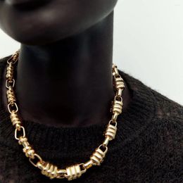 Necklace Earrings Set ZAA Metal Choker For Women Men Punk Hiphop Jewelry Neck Accessories