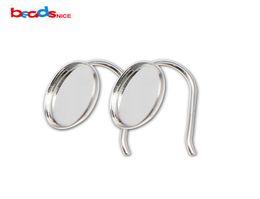 Beadsnice 925 Sterling Silver Earring Bezel Settings with Earwire fit 12x12mm Cabochon Blanks for DIY Earring Making ID363168614323