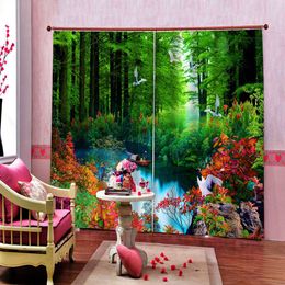 Photo 3d landscape curtains Waterproof Bath Curtain 3D Print Door Shower Curtain Polyester Fabric 3d curtain