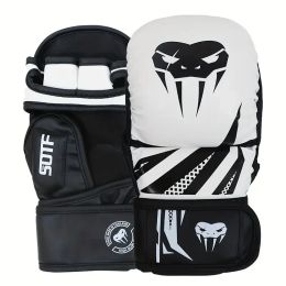 Professionelle MMA Halbfinger-Kampfboxhandschuhe Verdickte Sanda Free Fighting Mixed Martial Arts Trainingshandschuhe