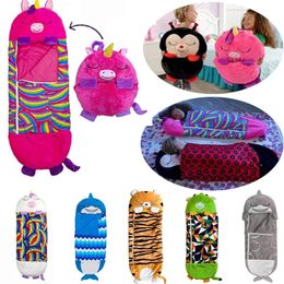 Sleeping Bags Children's Cartoon Sleeping Bag with Pillow Comfy Plush Warm Sleepy Sack for Birthday Gift Kids Doll Boys Girls Soft Sleep Sacks 231215