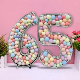 Party Decoration 1Pc Large 65inch Silver Digital Frame Filling Balloon DIY Number Ballon For Birthday Backdrop Decorations Baby Shower