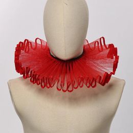 Bow Ties Vintage Style Ruffled Collar Neck Ruff For Women Men Mediaeval Victorian Costume Accessories