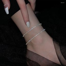 Anklets Bohemian 925 Silver Plated Sparkling Anklet For Women Girls Summer Beach Jewellery Gift Sl548