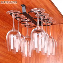 Kitchen Storage Iron Creative For Bar Under Cabinet Hanger Stemware Holder Wine Glass Cup Shelf Rack