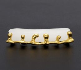 Gold Plated Teeth Grillz Volcanic Lava Drip Grills High Quality Mens Hip Hop Jewelry7790605