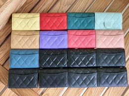 10A Designer Brieftet Kaviar CC Wallet Geldbörse Damen Leder Brieftaschen Coin Geldbörse Kreditkarte Slot Mini Skinny Black Card Top Reißverschluss Coin -Beutel mit ID Hold 036