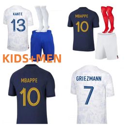 22 2023 BENZEMA MBAPPE soccer jerseys player version GRIEZMANN POGBA French World Cup national team francia GIROUD fans KANTE Football shirts