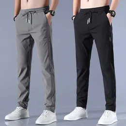 Men's Pants Drawstring Sweatpants With Pockets Fast Dry Stretch Ice Cool Breathable Running Jogger Harajuku Streetwear