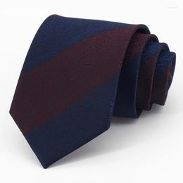 Bow Ties 2023 High Quality 8CM Wide Business Tie For Men Fashion Formal Striped Male Necktie Party Wedding Work With Gift Box