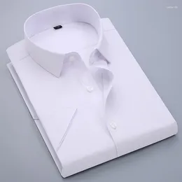 Men's Dress Shirts S-4XL Classic French Cuffs Shirt Long Sleeve Covered Placket Formal Business Standard-fit Office Work White
