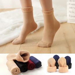 Socks Hosiery 10 Pairs/Lot Men Women's Winter Warm Thicken Socks Velvet Solid Thermal Snow Sock for Female Home Boots Unisex Thicken Stocking 231215